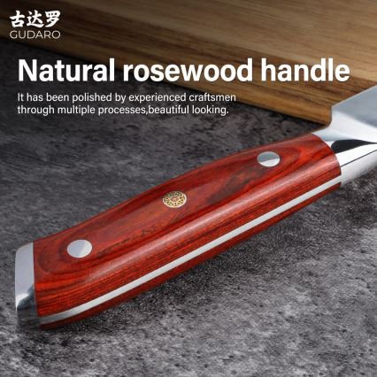 Gudaro - Santoku-kökskniv MIYABI 7, i damaskusstål med 67 lager, längd 17,5 cm