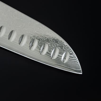 Gudaro - SHIRO Santoku-kockkniv i 67-lagers damaskusstål, 7, längd 17,5 cm