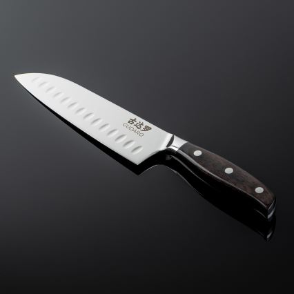 Gudaro - SHIRO Santoku-kockkniv i 67-lagers damaskusstål, 7, längd 17,5 cm