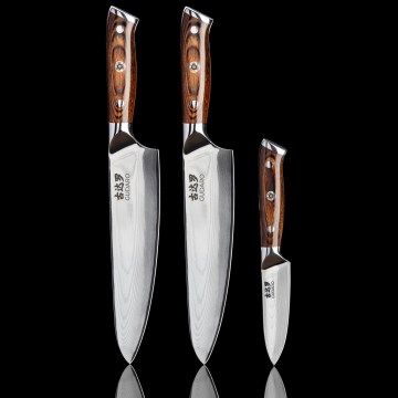 Gudaro - SET 2x damaskus kockkniv FENG 8