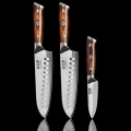 Gudaro - Set med 2x damaskus Santoku-kökskniv FENG 7,5