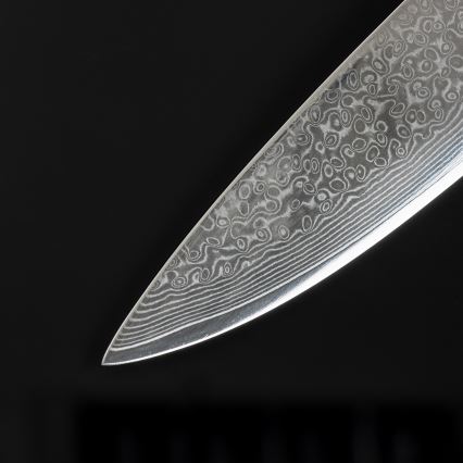 Gudaro - Set om 5 köksknivar i damaskusstål SHIRO + knivställ och sax för fågel