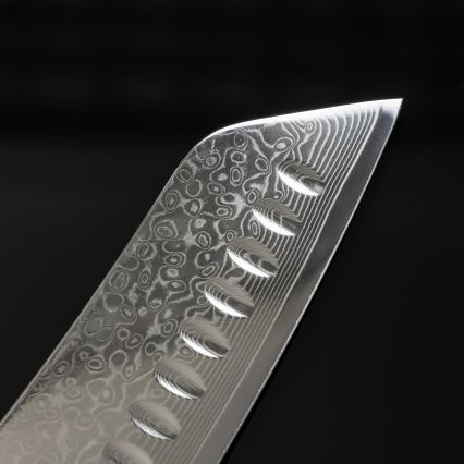 Gudaro - TAKUMI Santoku-kökskniv i damaskusstål 7, 67 lager, längd 17,5 cm, valnötshandtag