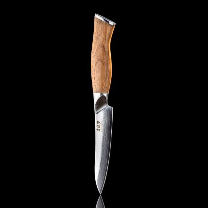 Gudaro - TAKUMI 5 universalkniv i 67-lagers damaskusstål, bladlängd 12,5 cm, valnöt