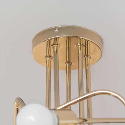 Guldfärgad ytmonterad taklampa OXFORD 5xE27/15W/230V