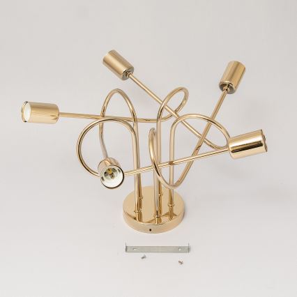 Guldfärgad ytmonterad taklampa OXFORD 5xE27/15W/230V