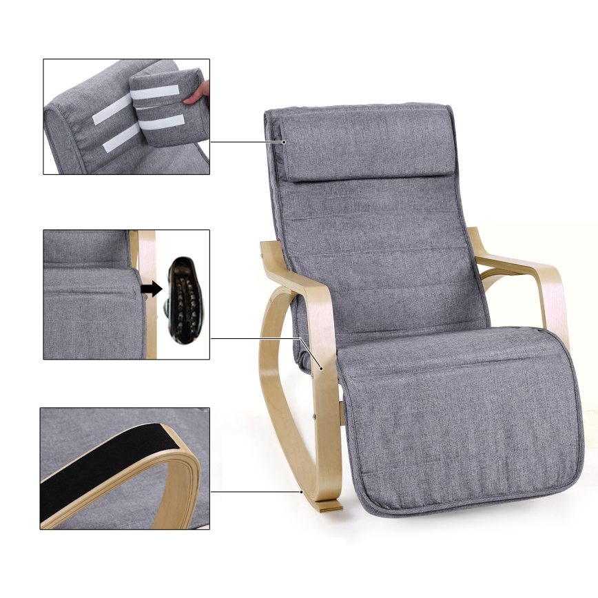 Gungfåtölj RESTLY, grå