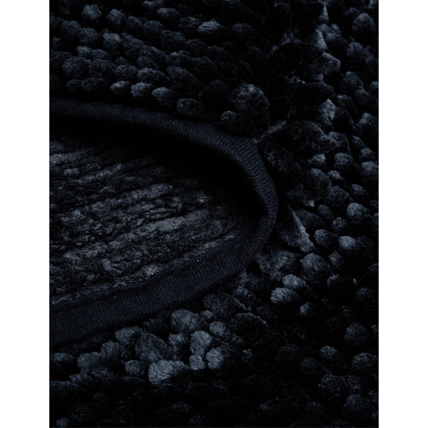 Halkfri badrumsmatta CHENILLE 50x80 cm svart