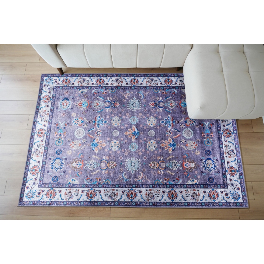 Halkfri orientalisk matta PRINT SHINE 70x140 cm blå