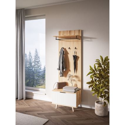 Hallmöbel KLEO, brun/vit