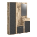 Hallmöbel med spegel NOLAN, brun/grafit