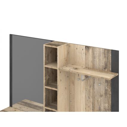 Hallvägg med spegel KEVIN brun/svart