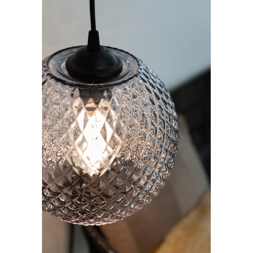 Halo Design 718443 - Takpendel på sladd NOBB 1xE27/40W/230V Ø 22 cm rökgrå