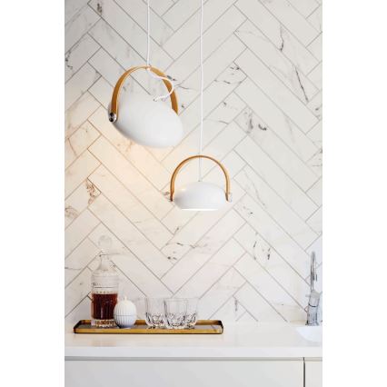 Halo Design 734337 - Takpendel på vajer DC 1xE27/40W/230V Ø 26 cm vit/ek