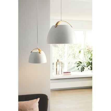 Halo Design 734870 - Takpendel med sladd OSLO 1xE27/40W/230V Ø 40 cm vit/ek