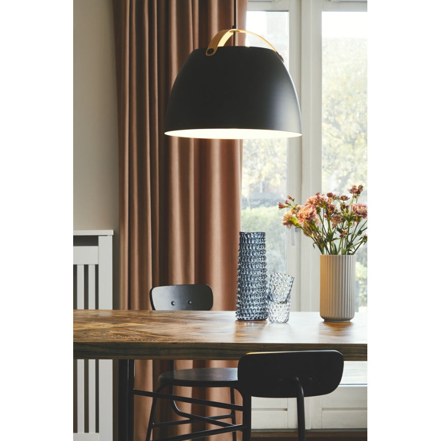 Halo Design 734887 - Pendellampa med kabel OSLO 1xE27/40W/230V Ø 40 cm svart/ek