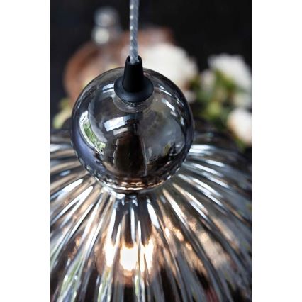 Halo Design 737338 - Pendellampa på kabel BALL BALL 1xE27/40W/230V Ø 32 cm rökgrå