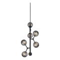 Halo Design 738854 - Taklampa på vajer ATOM 6xG9/28W/230V Ø 30 cm svart/rökfärgad