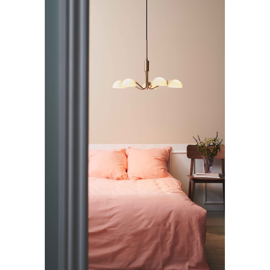Halo Design 740376 - Taklampa med vajer KJOBENHAVN, 5x G9/28W/230V, Ø 50 cm, mässing