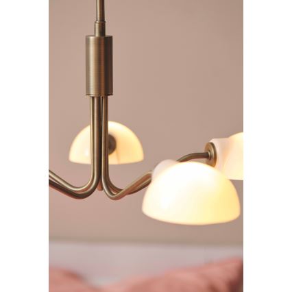 Halo Design 740376 - Taklampa med vajer KJOBENHAVN, 5x G9/28W/230V, Ø 50 cm, mässing