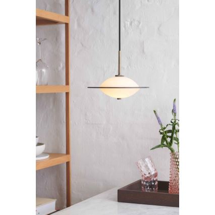 Halo Design 743599 - Pendellampa med kabel ORBIT 1xG9/7W/230V Ø 24 cm vit/mässing/rökgrå