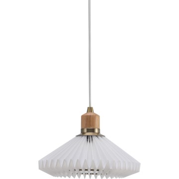 Halo Design 744053 - Pendellampa PARIS på vajer 1xG9/28W/230V Ø 24 cm vit/mässing/ek