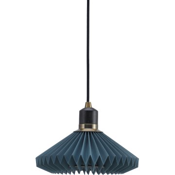 Halo Design 744060 - Pendellampa med kabel PARIS 1xG9/28W/230V diam. 24 cm blå/mässing/ek