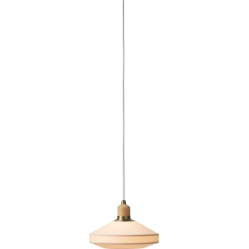 Halo Design 744091 - Pendellampa på kabel PARIS 1xE14/40W/230V Ø 24 cm krämfärgad/mässing/ek