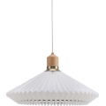 Halo Design 744268 - Pendellampa med kabel PARIS 1xE27/60W/230V Ø 56 cm vit/mässing/ek