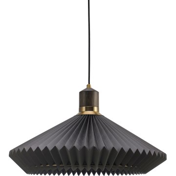 Halo Design 744299 - Pendel PARIS på kabel 1xE27/60W/230V Ø 56 cm svart/mässing/ek