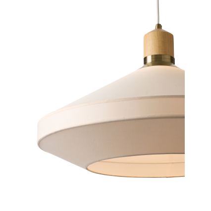 Halo Design 744305 - Pendellampa med vajer PARIS 1xE27/40W/230V Ø 56 cm krämvit/mässing/ek