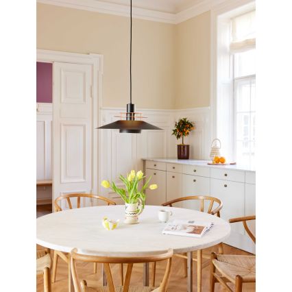 Halo Design 744503 - Taklampa på vajer RIVOLI 1xE27/40W/230V Ø 50 cm svart/koppar
