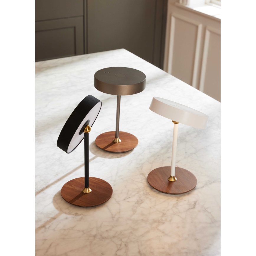 Halo Design 745760 - dimbar LED uppladdningsbar bordslampa ON THE MOVE LED/2,5W/4000 mAh vit/trä