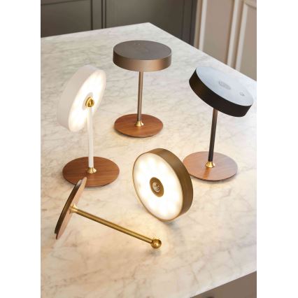 Halo Design 745760 - dimbar LED uppladdningsbar bordslampa ON THE MOVE LED/2,5W/4000 mAh vit/trä