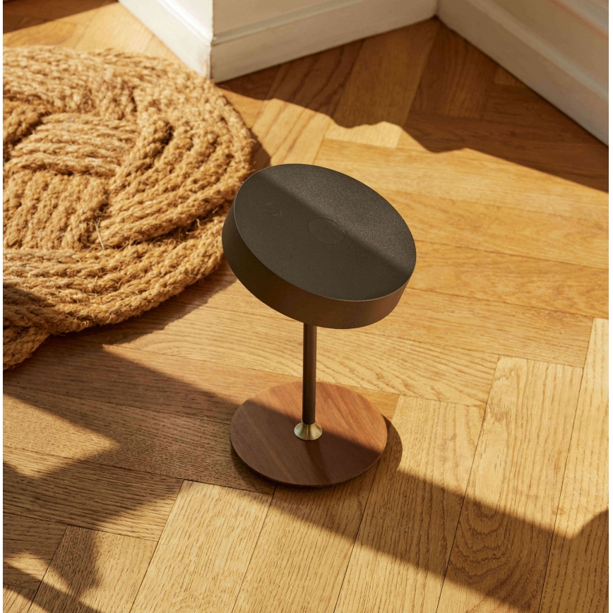 Halo Design 745791 - Dimmbar uppladdningsbar skrivbordslampa ON THE MOVE LED/2,5W/4000 mAh grå/trä