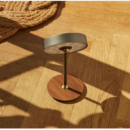 Halo Design 745791 - Dimmbar uppladdningsbar skrivbordslampa ON THE MOVE LED/2,5W/4000 mAh grå/trä