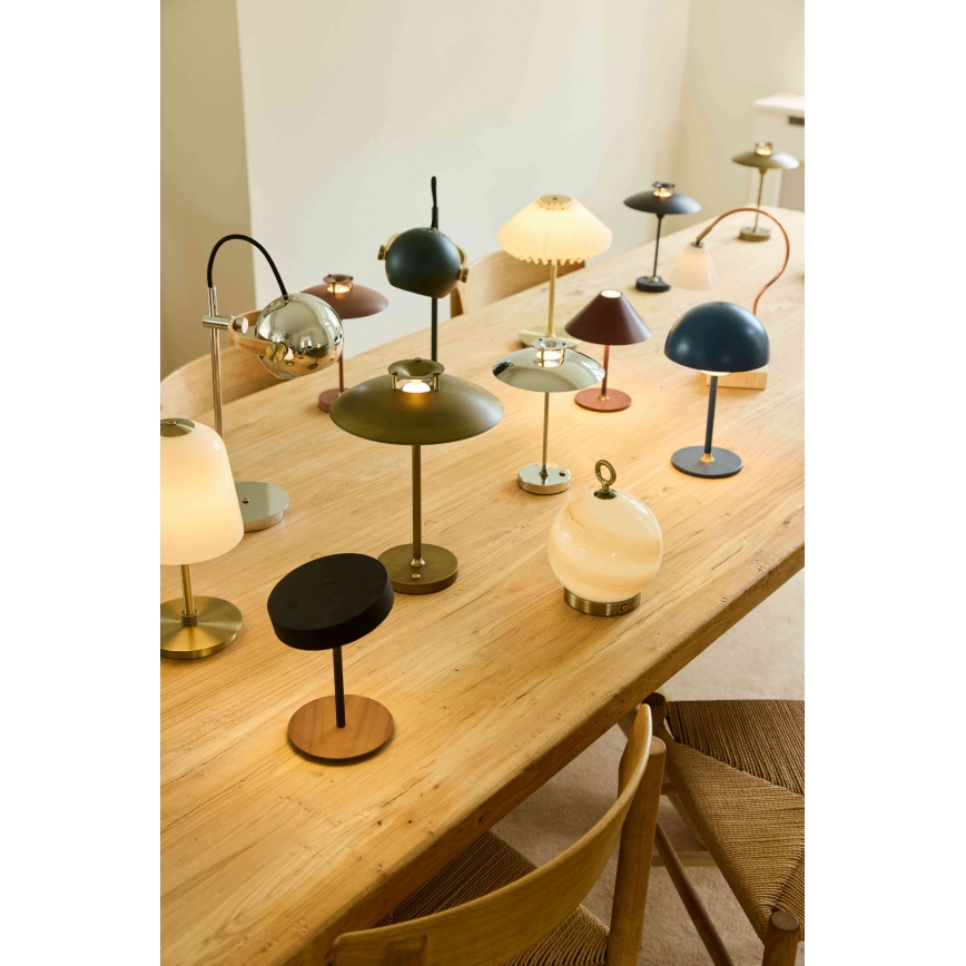 Halo Design 746125 - MINI STEPP uppladdningsbar, dimmbar utomhusbordslampa, LED 1,8 W / 1600 mAh, IP44, svart