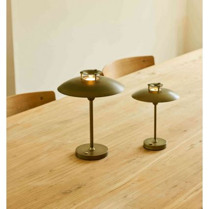 Halo Design 746149 - Dimbar LED uppladdningsbar utomhusbordslampa MINI STEPP LED/1,8W/1600 mAh IP44 mässing