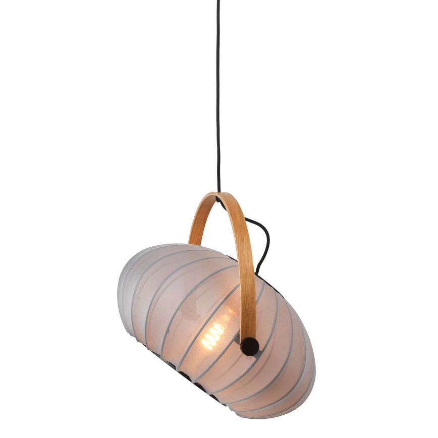 Halo Design 746354 - Pendel på kabel DC 1xE27/40W/230V Ø 40 cm grå/ek