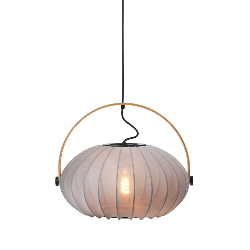Halo Design 746354 - Pendel på kabel DC 1xE27/40W/230V Ø 40 cm grå/ek