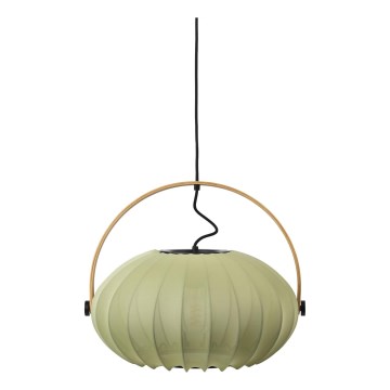Halo Design 746361 - Pendellampa med vajer DC 1xE27/40W/230V Ø 40 cm grön/ek