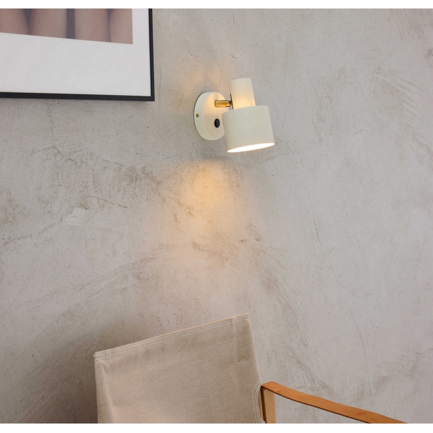 Halo Design 746873 - Väggspotlight VOGUE 1xE27/40W/230V krämvit/mässing