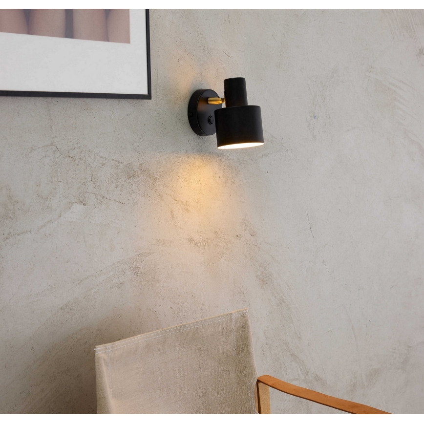 Halo Design 746880 - Väggspot VOGUE 1xE27/40W/230V svart/mässing