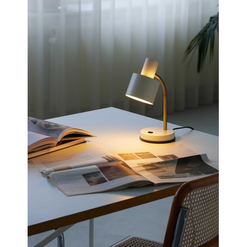 Halo Design 746910 - Bordslampa VOGUE 1xE27/40W/230V krämvit/mässing