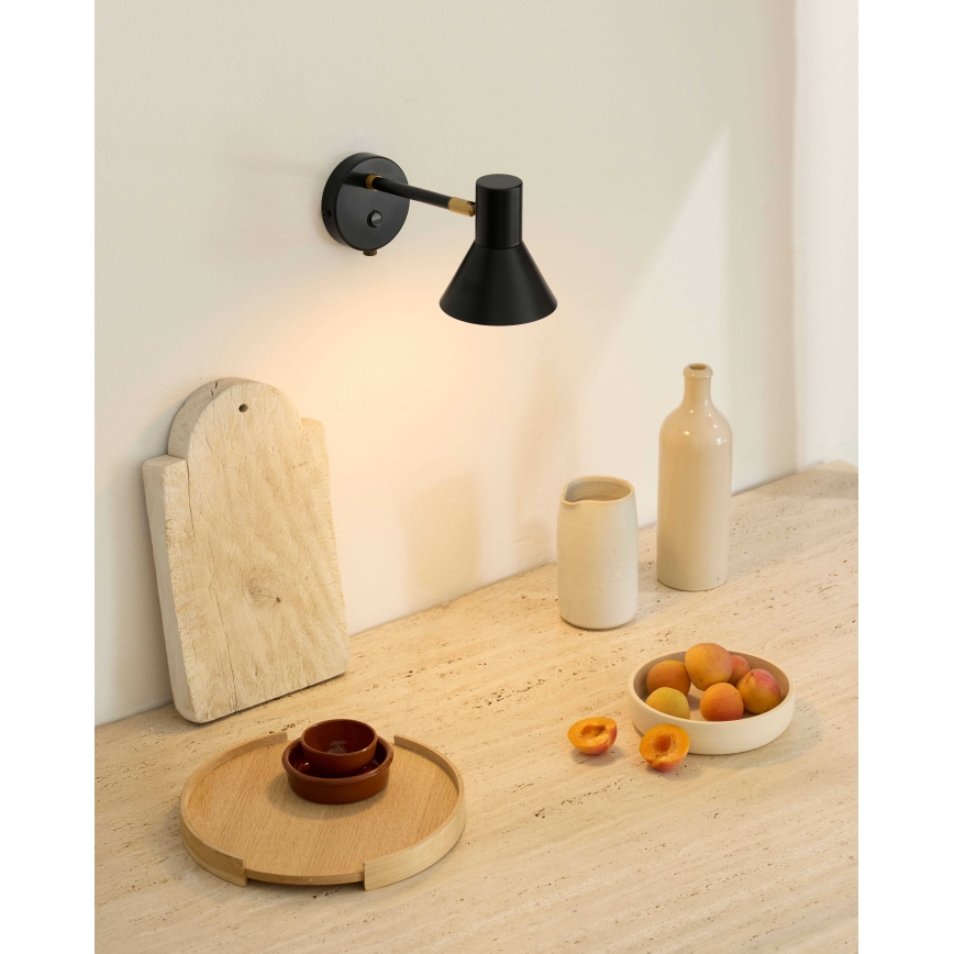 Halo Design 747450 - Vägglampa STYLE 1xE14/25W/230V svart/mässing
