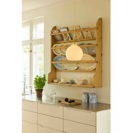 Halo Design 748068 - Takpendel på sladd TOSCANA 1xE27/40W/230V Ø 36 cm krämfärgad/mässing