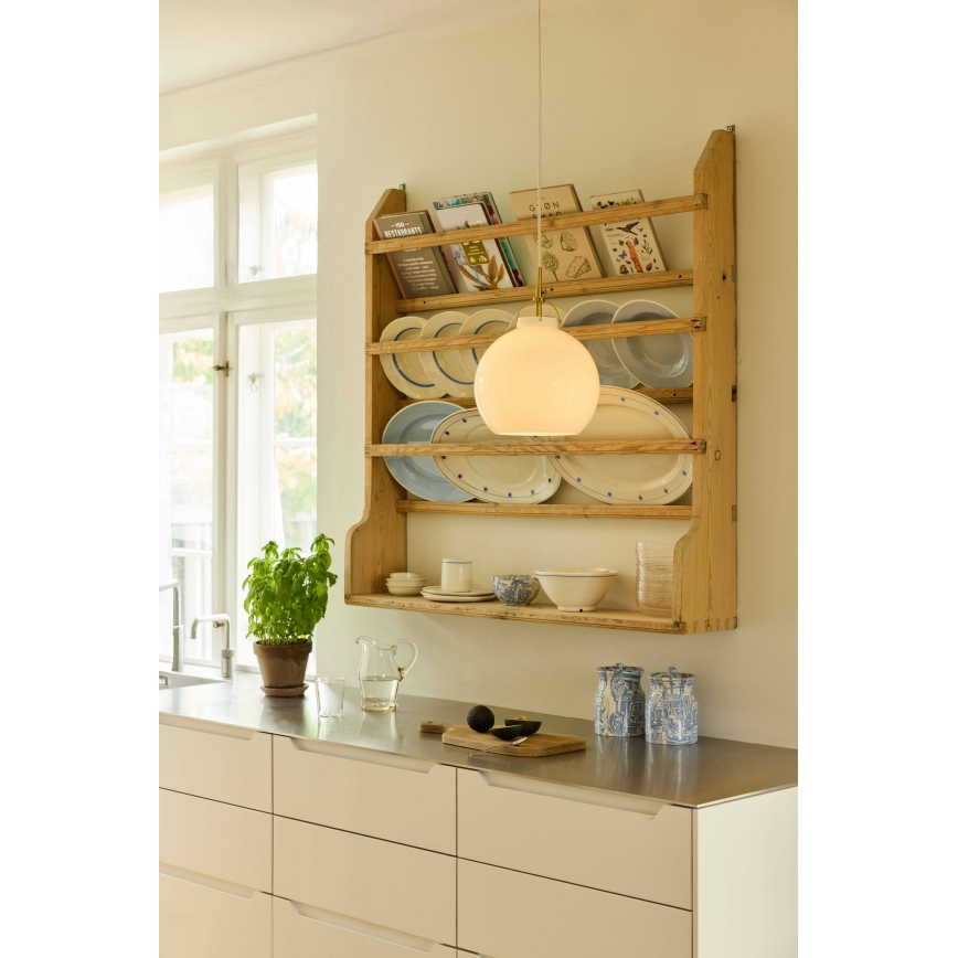 Halo Design 748068 - Takpendel på sladd TOSCANA 1xE27/40W/230V Ø 36 cm krämfärgad/mässing