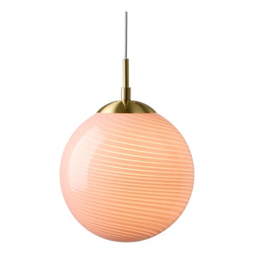 Halo Design 748488 - Taklampa på sladd CANDY 1xE27/25W/230V Ø 25 cm rosa/mässing
