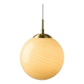 Halo Design 748587 - Pendellampa med sladd CANDY 1xE27/25W/230V Ø 30 cm beige/mässing
