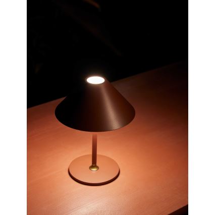 Halo Design 800834 - HYGGE LED-bordslampa för utomhusbruk, dimbar och uppladdningsbar, LED/3W/4000 mAh, IP54, vinröd